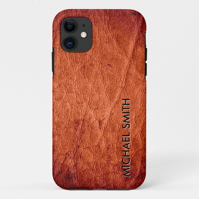 Braunes Leder Case-Mate iPhone Hülle (Rückseite)
