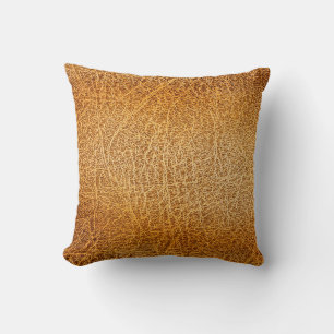 Braunes Leder: Detaillierte Textur Kissen