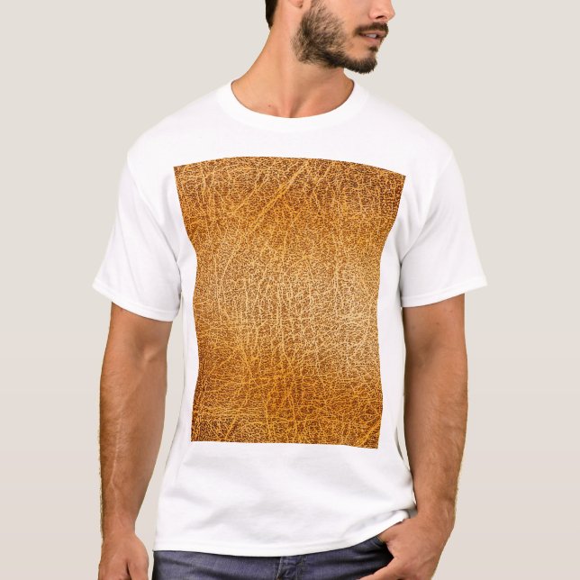 Braunes Leder: Detaillierte Textur T-Shirt (Vorderseite)