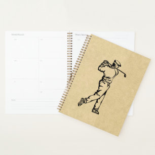 Braunes Leder-Look-Golf-Design Planer