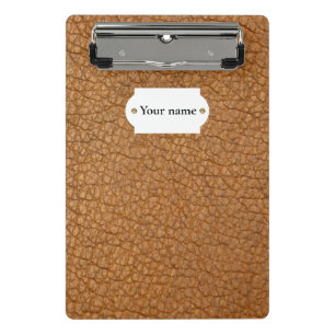 Braunes Leder Mini Klemmbrett