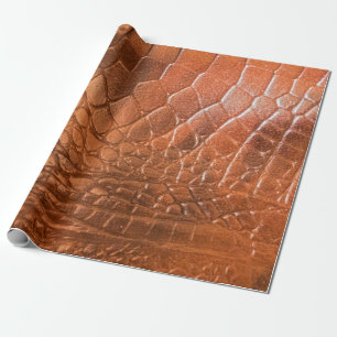 Braunes Leder mit einem Muster in Form eines Scal Geschenkpapier