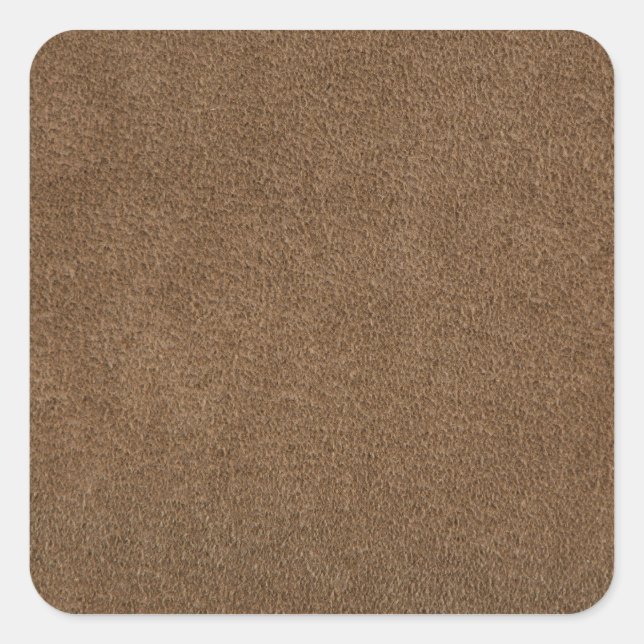 Braunes Leder Quadratischer Aufkleber (Vorderseite)