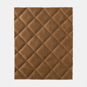 Braunes Leder, Rautenmusterzeichnung Fleecedecke