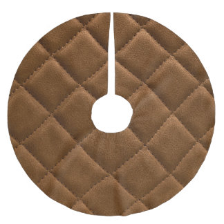 Braunes Leder, Rhombus-Muster zeichnend Polyester Weihnachtsbaumdecke