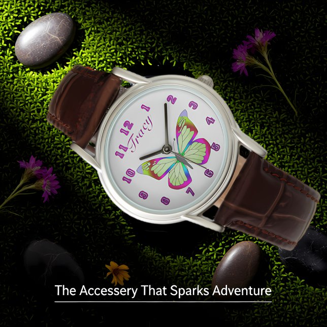 Braunes Lederband Butterfetts Beobachten Armbanduhr (Von Creator hochgeladen)