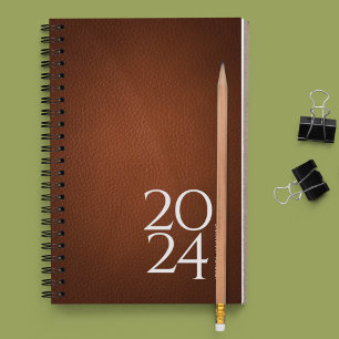 braunes Lederbild Personal 202x wöchentlich Planer