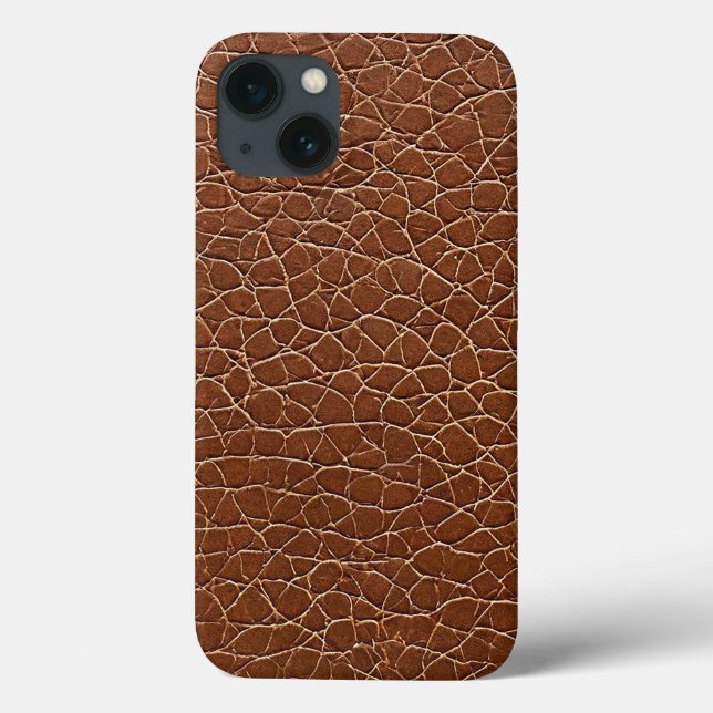 Braunes Ledereffekt-Muster Case-Mate iPhone Hülle (Rückseite)