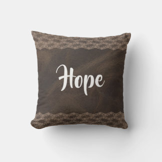 Braunes Lederlace Reversible Decoration Kissen