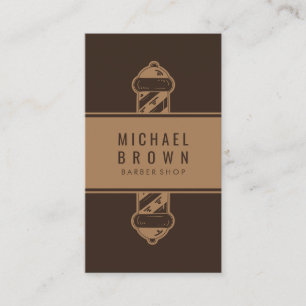 Braunes Logo für Friseursalon Branding Design Barb Visitenkarte