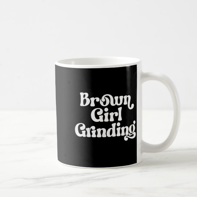 Braunes Mädchen rackert sich ab - Unternehmerin -  Kaffeetasse (Rechts)