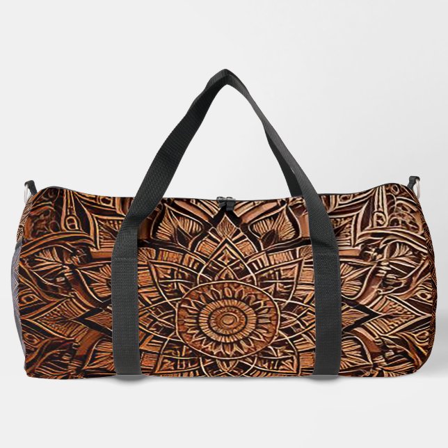 Braunes Mandala Duffle Bag (Rückseite)