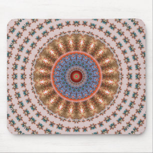 Braunes Mandala-Rad... Mousepad