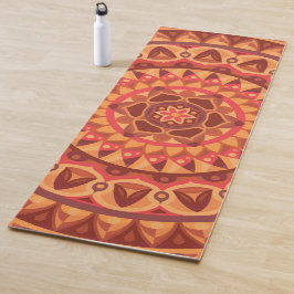 Braunes Mandala-zentriertes erdiges Boho-Design Ba Yogamatte