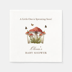 Braunes Maronen-Pilz-Schmetterling-Thema-Baby-Part Serviette