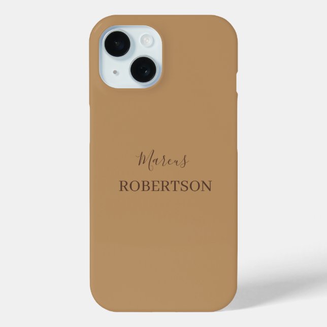 Braunes Monogramm Kalligrafie minimalist professio Case-Mate iPhone Hülle (Rückseite)