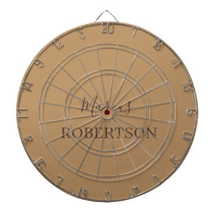 Braunes Monogramm Kalligrafie minimalist professio Dartscheibe