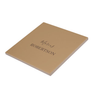 Braunes Monogramm Kalligrafie minimalist professio Fliese