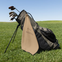 Braunes Monogramm Kalligrafie minimalist professio Golfhandtuch