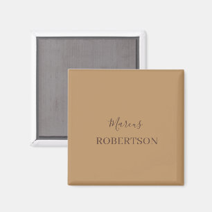 Braunes Monogramm Kalligrafie minimalist professio Magnet