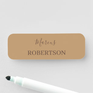 Braunes Monogramm Kalligrafie minimalist professio Namensschild