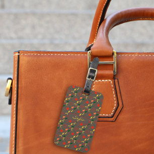 Braunes Muster in den roten gelben Wildblumen Gepä Gepäckanhänger