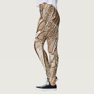 braunes mutiges gemustertes der modernen Kunst des Leggings