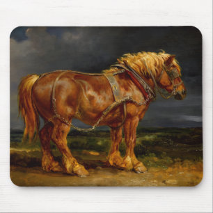 Braunes Pferd auf Ackerland (von James Ward) Mousepad