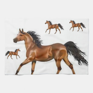 braunes Pferd Küchenhandtuch Geschirrtuch