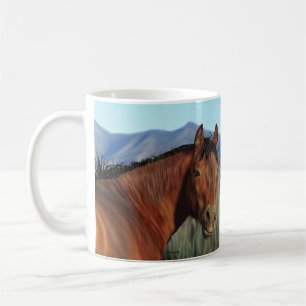 Braunes Pferd Tasse