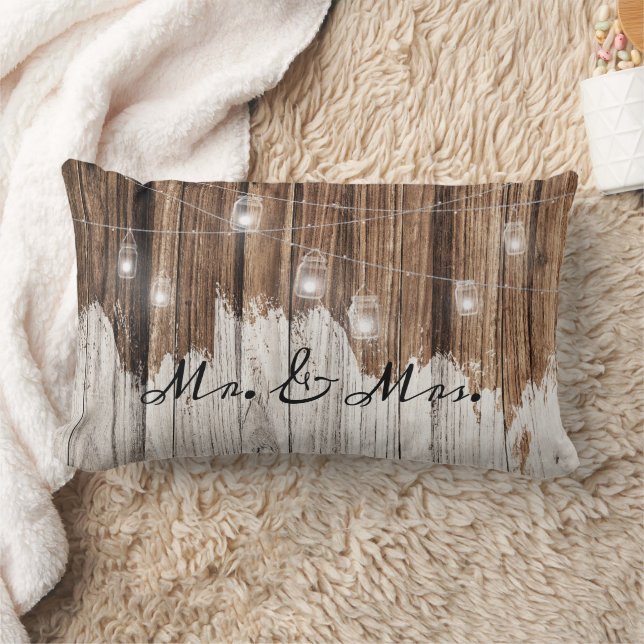 Braunes rustikales Holz mit Licht, anpassbar Lendenkissen (Decke)