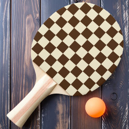 Braunes Schachbrett Tischtennis Schläger