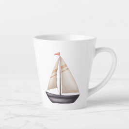 Braunes Segelboot und Name Milchtasse