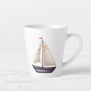 Braunes Segelboot und Name Milchtasse
