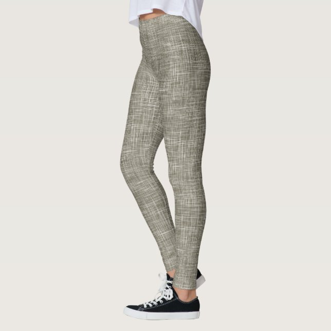 Braunes Tweed-Leinenmuster  Leggings (Links)