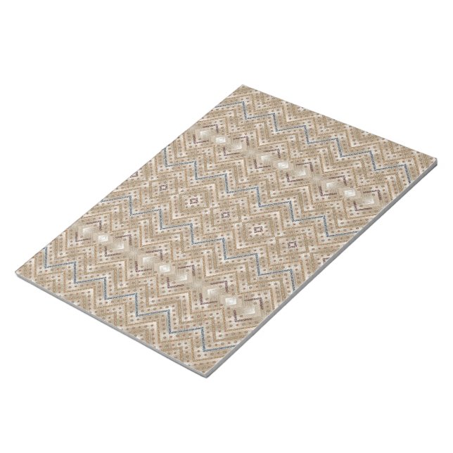 braunes und blaues Muster auf weißem Hintergrund Notizblock (angewinkelt)