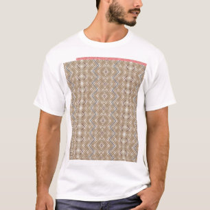 braunes und blaues Muster auf weißem Hintergrund T-Shirt
