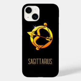 Braunes und goldenes Sagittarius-Zodiakzeichen sch Case-Mate iPhone 14 Hülle
