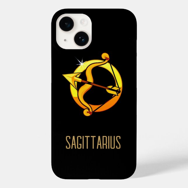 Braunes und goldenes Sagittarius-Zodiakzeichen sch Case-Mate iPhone Hülle (Rückseite)