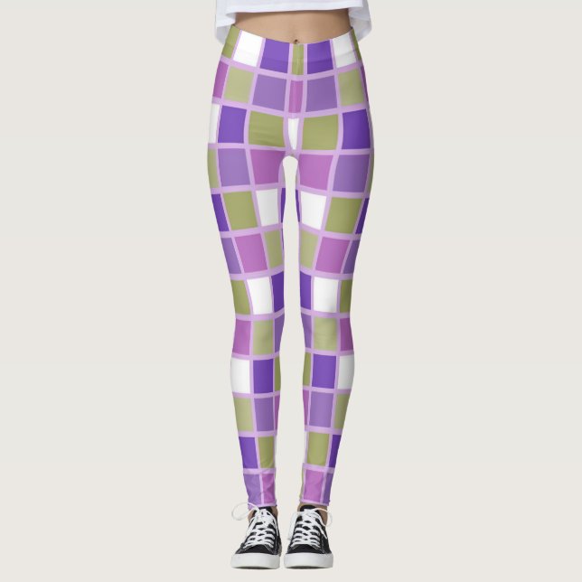 Braunes und Lila Paradies Leggings (Vorderseite)
