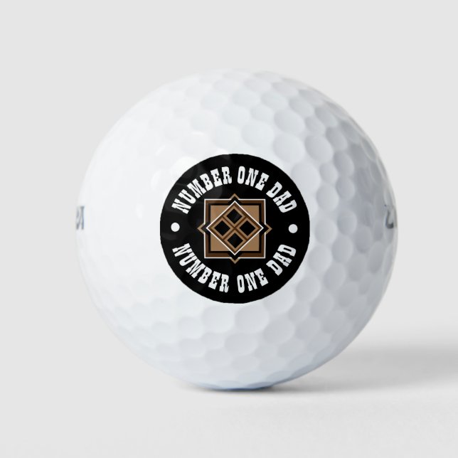 Braunes und Schwarzes geometrisches Muster Golfball (Vorderseite)