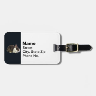 Braunes und weißes holländisches Rabbit Gepäckanhänger