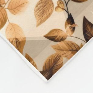 Braunes Vintage-Blumen-Botanik-Wurf-Decke – Ele Fleecedecke