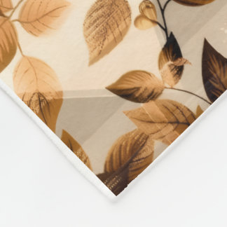 Braunes Vintage-Blumen-Botanik-Wurf-Decke – Ele Fleecedecke
