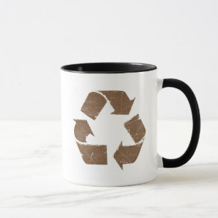 Braunes Vintage-Recycling-Schild Tasse