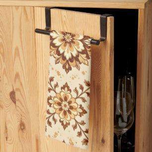 Braunes vintage shabby Muster Geschirrtuch
