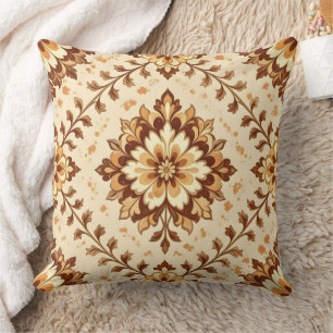 Braunes vintage shabby Muster Kissen