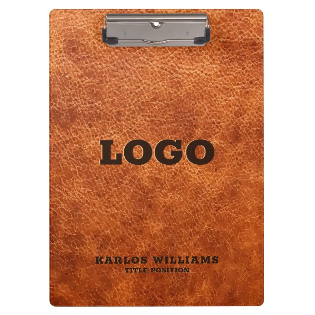 Braunes Vintages Imitat Leder Klemmbrett (Vorderseite)
