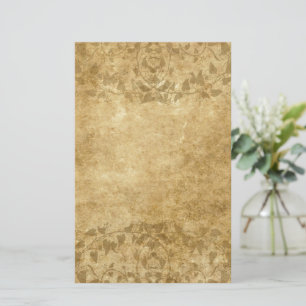 Braunes Vintages Papierparkett und Weinreben Gesch Briefpapier