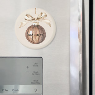 Braunes Weihnachtsbaum-Ornament Creme-Schleife Kie Magnet